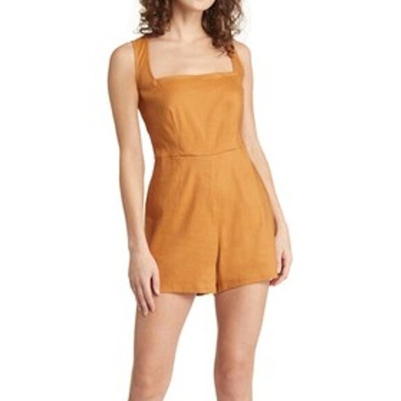 Chelsea28 Tan Shorts Romper Tank Bodice Pickets New Womens Small - Picture 1 of 9